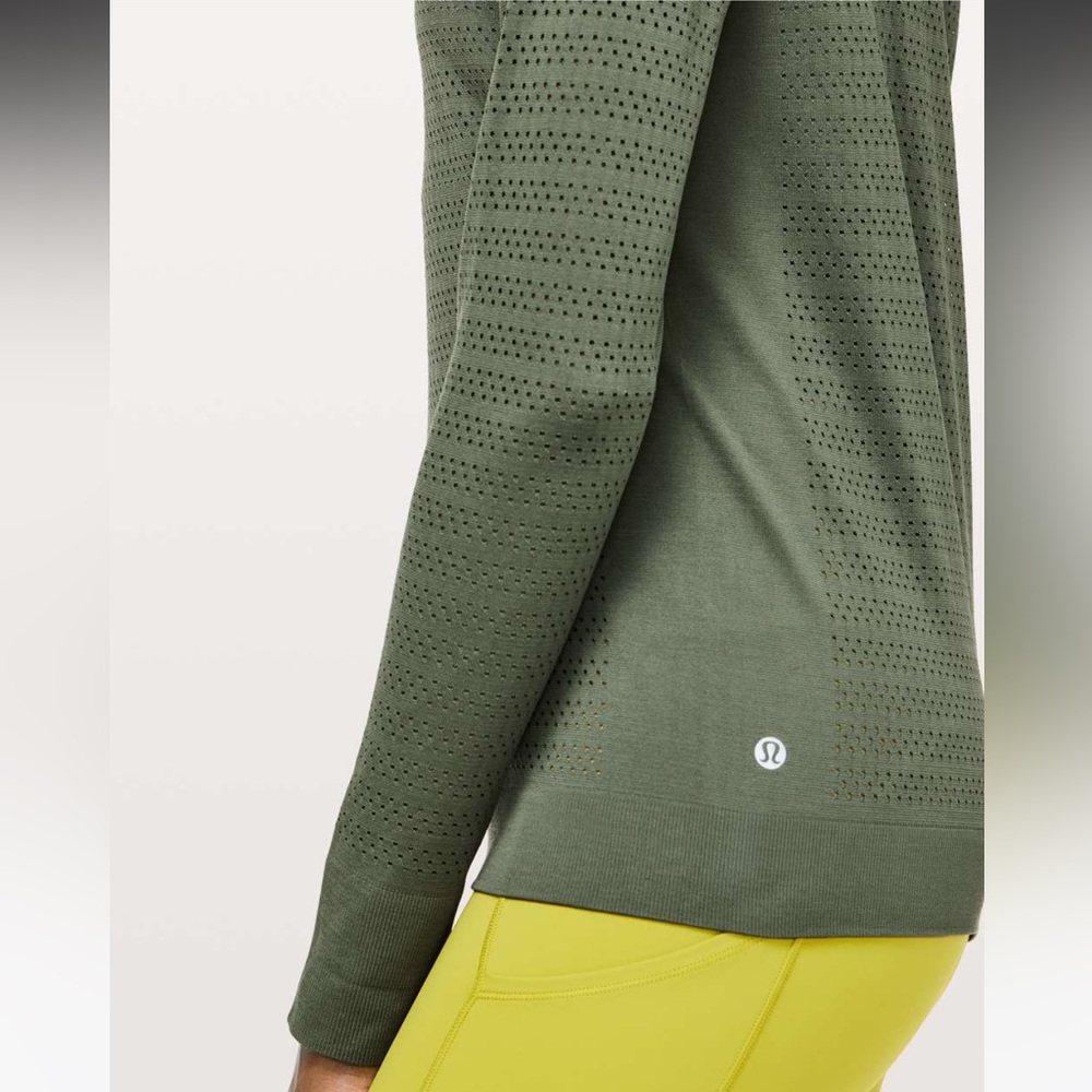 Lululemon Breeze By Long Sleeve - Barracks Green